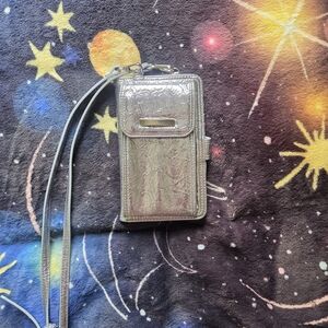 Silver Cell Phone Crossbody Bag